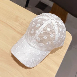 PANMU Breathable Fashion Girls Hip Hop Korean Women Lace Visors Cap Mesh Hat Flower Baseball Cap
