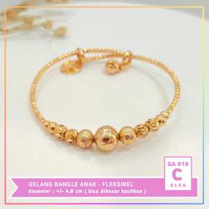 Cute Jewelry Gelang Anak Bangle Boba Silver Gold Perhiasan Anak Lapis Emas Imitasi GA 019