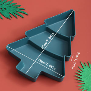 Christmas Plastic Serving Tray Tree-Shaped Divided Snack Plates for Party Supplies Xmas Decoration