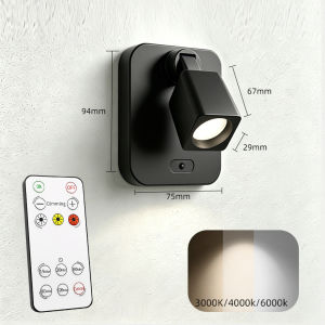 Rechargeable Wall Spotlight Remote Control Indoor Picture Light 3 Color Temperature Dimmable Magnetic Mount LED Accent Lamp for Home Art Plant Illumination Decor