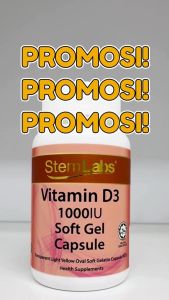 in stock StemLabs Vitamin D3 1000IU 60 Kapsul Suplemen Imuniti Tulang & Otot [JAKIM Halal  Kelulusan KKM]