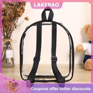 【LAKEBAO】 Trọng lượng nhẹ trong suốt Ba lô Dễ Thương Dây kéo đôi vai thạch cuốn Sách Túi