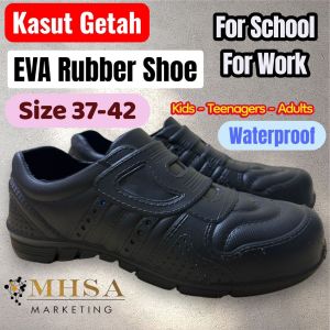 Size 27-42 Rubber EVA Shoes Black School Shoes Kasut Getah Sekolah Kasut Hitam Kerja Kasut Getah Kerja Sekolah 355