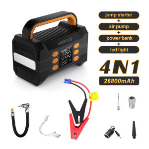 26800mAh 4-in-1 Car Power Bank Jump Starter with Car Air Pump for Car Motorcycle SUV Truck Minvan Vehicle
