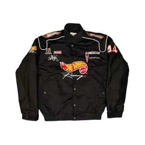Jaket Nascar Hotwheels Racing Vintage Motor Pria Biru hitam