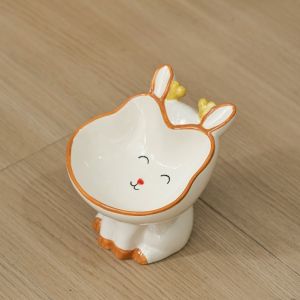 OUTOPEN Oblique High Feet Cat Bowl Protect The Cervical Ceramic Dog Bowl Food Feeding Dishes Non Slip Pet Bowl Pet Supplies