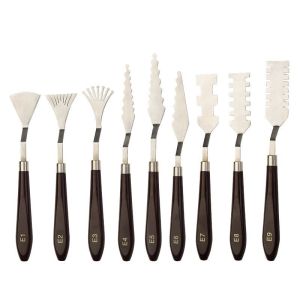 Rex TT 5/910 ชิ้น spatula และ palette knife ที่ทำจากสแตนเลสส์สตีล สำหรับการ สีพิเศษ คุณภาพสำหรับภาพจิตรกรรมน้ำมัน