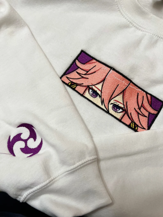 Crewneck Yaemiko Embroidery Anime Gaming Genshim Impact Premium