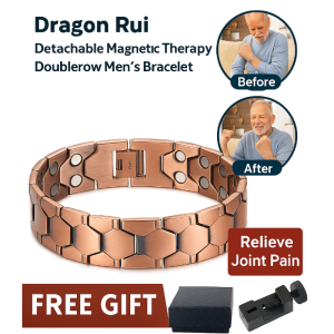 Detachable Double Row Magnetic Therapy Bracelets Dragon Pattern Couple Bangles For Men And Women