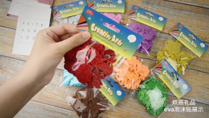 160 Pcs Glittering Round Sticker Kids Arts Craft Supplies Colorful Foam Sticker for Greeting Cards Home Decoration