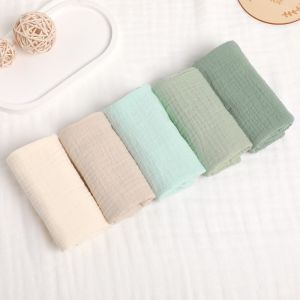 LLCY 4-Layer Pure Cotton Baby Cotton Washcloth Absorbent Soft Newborn Burp Cloth High Quality Gauze Cotton Square Towels