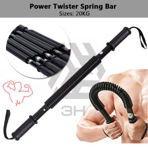 3H Alat Latihan Dada & Lengan | Power Twister Bar | Spring Resistance Bar Untuk Senaman Kekuatan