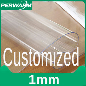 1mm All Tickness (1 / 1.5 / 2 / 3mm)  Size Customized PVC Crystal Clear/Frosted Waterproof Oil Resistant Tablecloth Transparent Plastic Protective Dining Table Pad Soft Glass Vinyl Tablecloth Cover