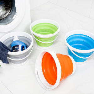 10L Collapsible Plastic Bucket with Handle Portable Cleaning Bucket Car Washing Bucket Foldable Bucket for Outdoor Camping Fishing Water