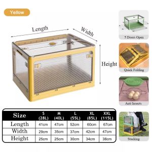 Nicedeal Foldable Transparent Storage Box Anti Dust Stackable 5 Side Open Cover Container