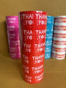 6 ม้วน เทป Thank you ยาว 100 หลา หนา 45 ไมครอน กว้าง 2 นิ้ว