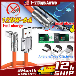 【Hàng tồn kho đã sẵn sàng】♥Miễn phí vận chuyển + COD♥120W siêu Cáp 6A Cáp sạc nhanh micro USB Loại C i-cáp cáp điện thoại pd sạc nhanh Silicone lỏng cáp cho Huawei