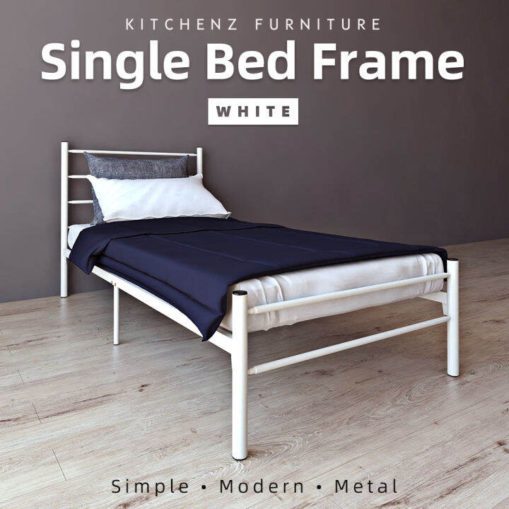 KitchenZ 6.2FT 3V Single Size Powder Coat Metal Bed Frame-3VFY900F/0005 ...