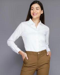 Kemeja Putih Dan Hitam Kerja Wanita Kemeja Lengan Panjang Kerja Kemeja Basic