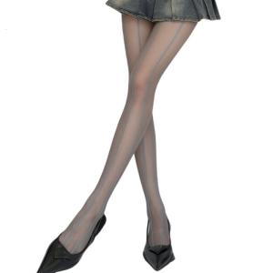 Slimming Vertical Striped Sheer Tights Stockings For Women Control Top Jacquard Wheat Pattern Design Pantyhose Leggings