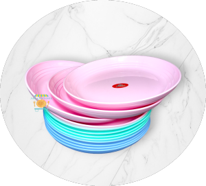 SALE  2PCS PIRING PLASTIK BULAT CANTIK TEBAL 9 INCHI /PIRING MAKAN SAJI BULAT/PROMO COD GRATIS ONGKIR