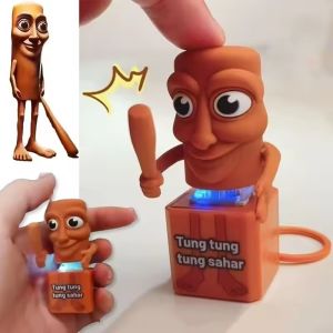 การ์ตูนพวงกุญแจอิตาเลี่ยน Brainrot Tung Sahur Trralero Tralala พวงกุญแจ Make Sound ของขวัญวันเกิด Luminous ของเล่นกระเป๋าจี้