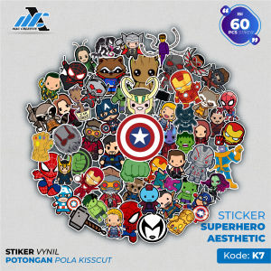 [  MAC ] 60 PCS STICKER SUPERHERO SUPERHERO SUPERMAN HULK KAPTEN AMERIKA THOR LUCU AESTHETIC ANTI AIR UNTUK LAPTOP CASE TUMBLER KOPER HP - K7