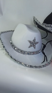Performance Hat Cowboy Hat Star Sequin Kids Party Cowboy Cosplay For Men Cowboy Hat Cowgril Hat Adult Costume