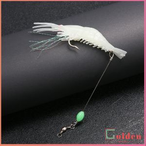 Golden  กุ้ง เหยื่อตกปลา เรืองแสง ซิลิโคน นุ่ม สําหรับตกปลา 8 ซม. / 5 กรัม Lures & Baits