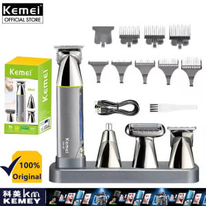Kemei KM-681 Multifunctional Trimmer Barber Hair Clipper Set Electric Nose Hair Clipper Razor Digital Display 4 In 1
