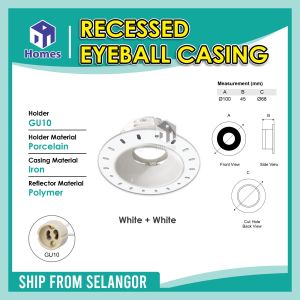 Frameless Recessed Anti-Glare Spotlight Anti Glare Downlight Eyeball Black Chrome / Rose Gold / Silver / White Reflector