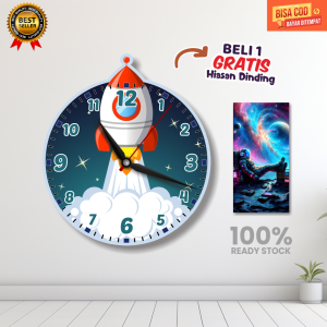 COD Grosir jam dinding Beli 1 GRATIS 1 hiasan dinding/jam dinding anak Tema Astronot/jam dinding anak karakter/jam dinding anak aesthetic