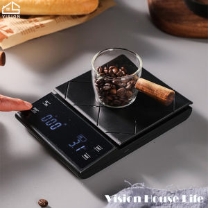 Vision ขนาดห้องครัวอิเล็กทรอนิกส์3000G/0.1Gหน้าจอ LCD ความแม่นยำสูงชาร์จแบบ USB ตาชั่งกาแฟอิเล็กทรอนิกส์ดิจิตอลแบบพกพาเครื่องชั่งในครัวสำหรั