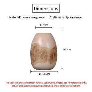 แจกันไม้เนื้อแข็ง แจกันทำมือ สำหรับตั้งโต๊ะ แจกันเปลือกสีม่วงธรรมชาติ มีหลายขนาด งานแต่งแบบตั้งพื้น ของตกแต่งบ้าน ดอกไม้แห้งArst Doce