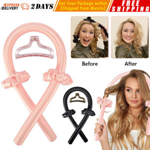 【Pink/Black】Hair Products Heatless Curling Rod Headband No Heat Silk Curls Ribbon Hair Rollers Sleeping Soft Headband Lazy Hair Accessoire Heatless-Curling-Rod