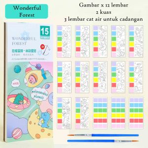Buku Mewarnai Watercolor Book Mainan Edukasi Anak Banyak Model Set Gambar