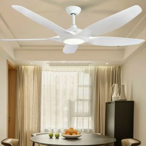 Quạt trần có đèn trang trí  động cơ tiết kiệm điện DC 6 tốc độ gió Quạt trần màu trắng sang trọng Rất êm và mát