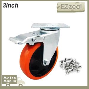 3 Inch Heavy Flight Case Caster Wheel Light Flat Bottom Swivelmute Double Shaft Caster Wheel