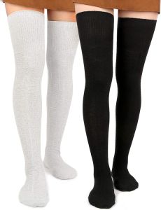 Women Over Knee Socks Extra Long Cotton Knitted Warm Thick Long Boot Stockings
