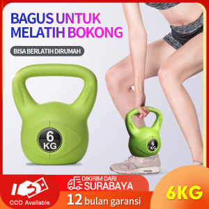 【produk baru】Kettlebell Murah/Neoprene Kettlebell 2/6/10/14KG Rumput Hijau/Alat Fitness di Rumah/Dumbell Barbell JF CABANG SURPABAYA