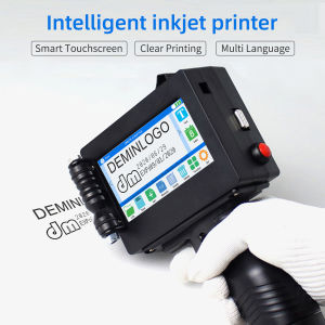 handheld thermal inkjet printer English language production date number logo expiry date label plastic carton hand jet