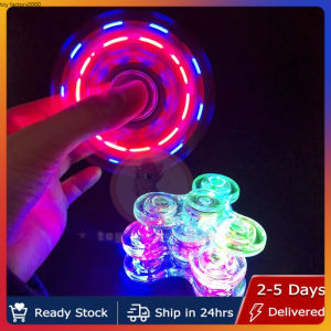 Glow In The Dark Luminous LED Light Spinner Hand Top Spinners Mute Smooth Bearing Light EDC Figet Spiner Finger Stress Relief Fidget Toys Bay Blade Toy