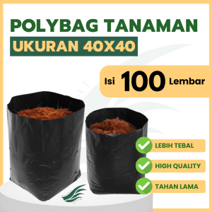 100 Pcs/Lembar polybag tanaman ukuran 40×40 polibek TEBAL