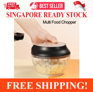 PREMIUM QUALITY MANUEL COMPACT AND POWER HAND HELD FOOD CHOPPER FOR GARLIC VEGETABLE MEAT FRUITS SALAD HERBS NUTS ONIONS CHOPPER WITH EASY HELD HANDLE HAND PULL HAND DICER MINCER BLENDER MIXER FOOD PROCESSOR