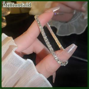 MillionGrid Fashion Charm Zircon Tennis Bracelet Elastic Chain Bracelet Adjustable Chain Bracelet Women Jewelry