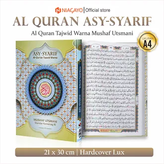 Al Quran Besar a4 ASY SYARIF Tajwid Warna Alquran Non Terjemah Mushaf Utsmani Ukuran