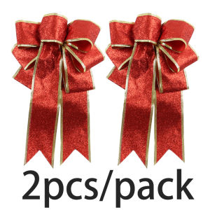 โบว์ผงชิมเมอร์ตกแต่งคริสต์มาส SIZE17.6 * 25.2ซม. สำหรับตกแต่งห้องปีใหม่รูปเสือคู่ขนาด2ชิ้น/ถุง