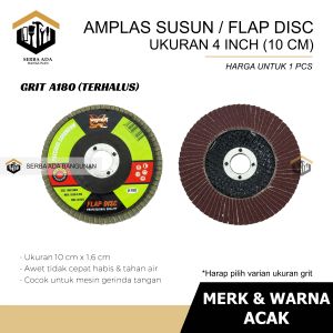 AMPLAS GERINDA POLES/ AMPLAS SUSUN / FLAP DISC 4 INCH FLAPDISC SANDING POLISHING TERMURAH TEBAL / Amplas Susun 4" Besi Stainless Kayu Gerinda Susun Bulat Flap Disc Wheel / Flap Disc Amplas Susun Besi Stainless #40 #60 #80 #100
