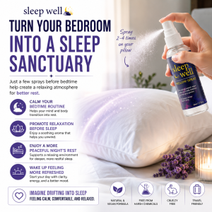 Sleep Well Pillow Spray - Natural Vegan Sleep Aid Lavender Scent 50ml