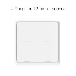 (3Days Arrive)MOES 4 Gang Tuya ZigBee2MQTT Wireless 12 Scene Switch Push Button Controller Battery Powered Automation Scenario for Tuya Devices